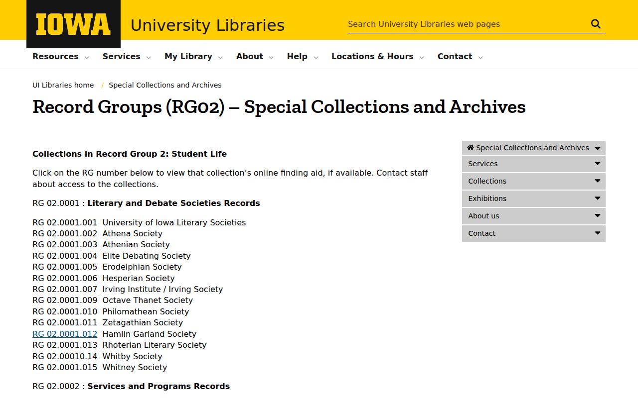 University archives collection for the Coralville city directory